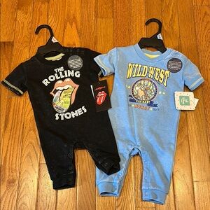 The Rolling Stones Black and Woody Baby Bodysuits